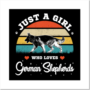 Just a Girl Who Loves German Shepherds Posters and Art